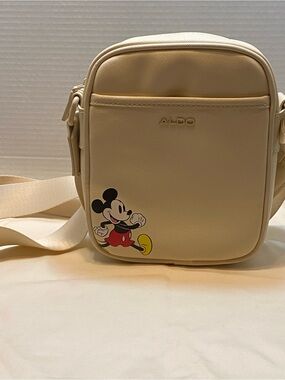 ALDO Cream Messenger Bag with Mickey Print